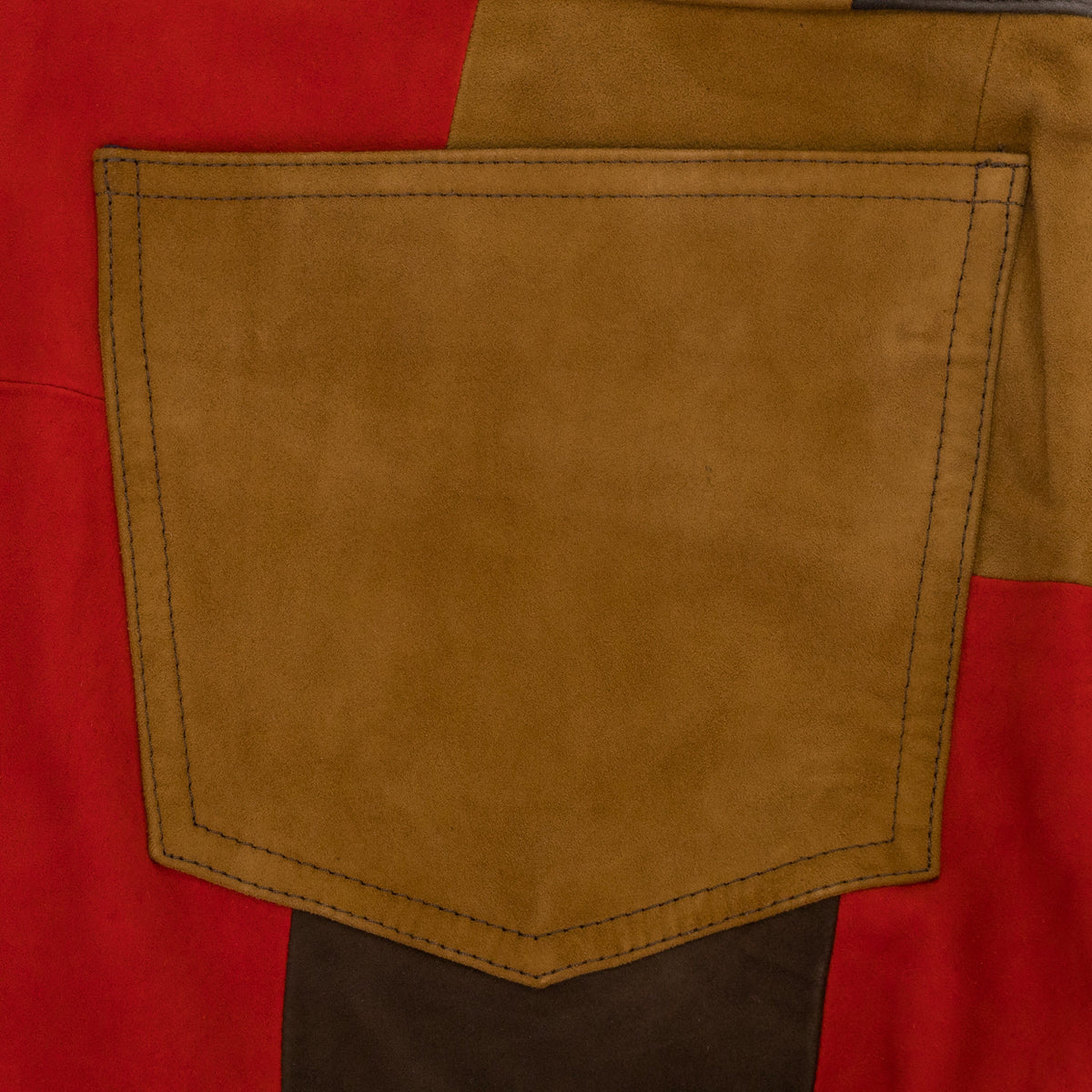 Multi Night-Off Suede Patchwork Pants